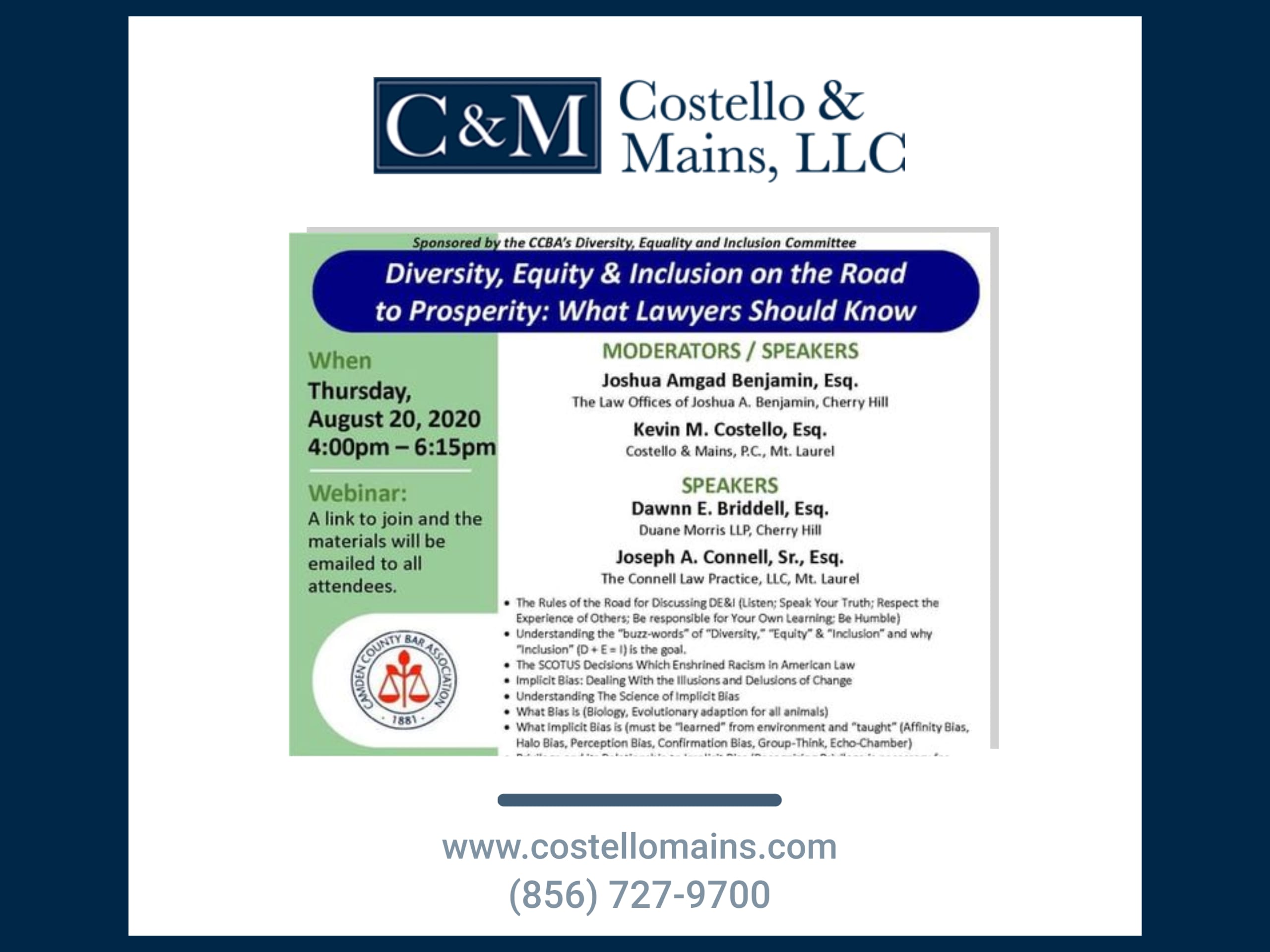Costello & Silverman | Diversity, equity & inclusion on the road to prosperity: what lawyers should know