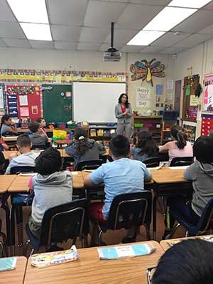 Attorney Jacquelyn Matchett speaking to students on Career Day at Kingston Elementary School
